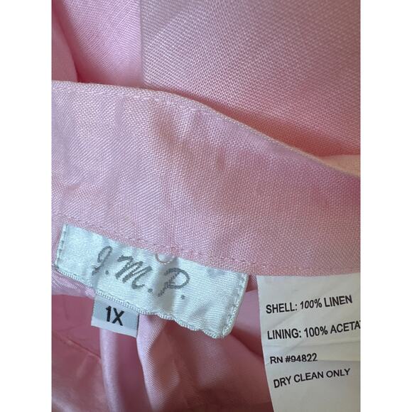 JMP pink Linen Pants Womens size 1X 100% Linen - Picture 7 of 8